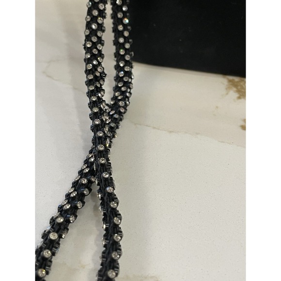 Vtg Judith Leiber Black Satin Bag Rhinestone Evening Purse Bonwit Teller‎ Dressy - Picture 3 of 11